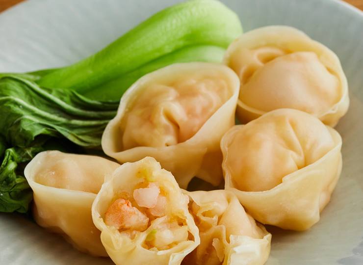 電子レンジで えびの蒸し餃子