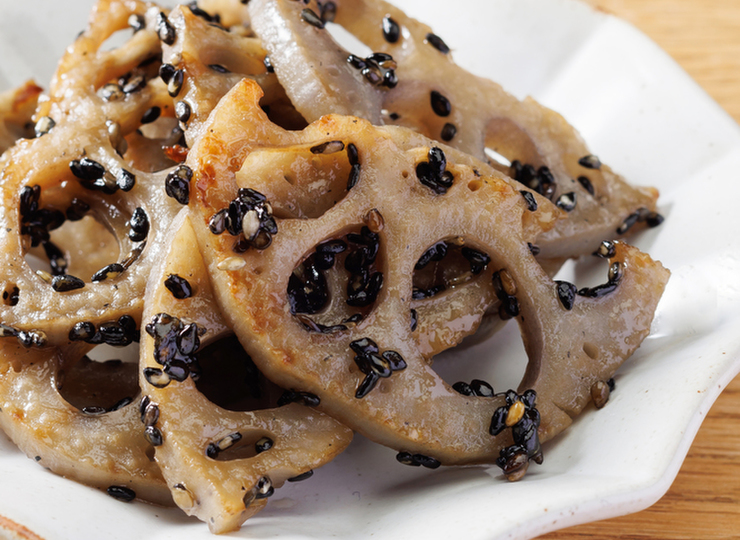 れんこんの黒ごまきんぴら