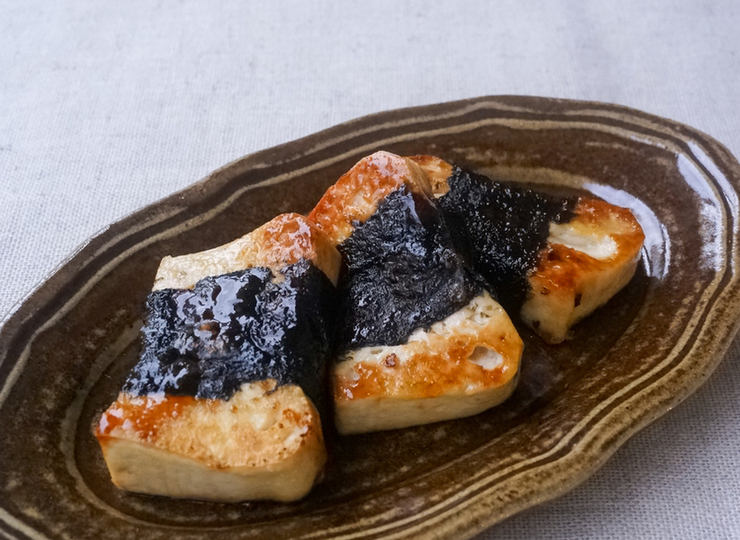 海苔巻き豆腐の甘辛焼き