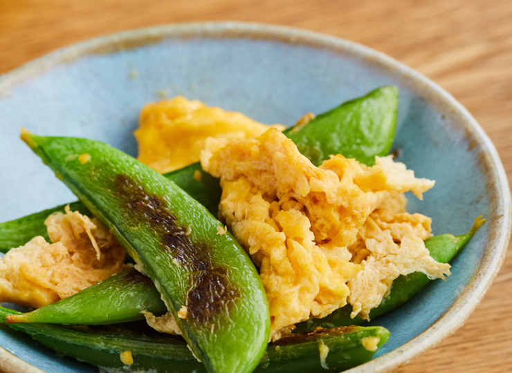 スナップえんどうのふわふわ卵炒め