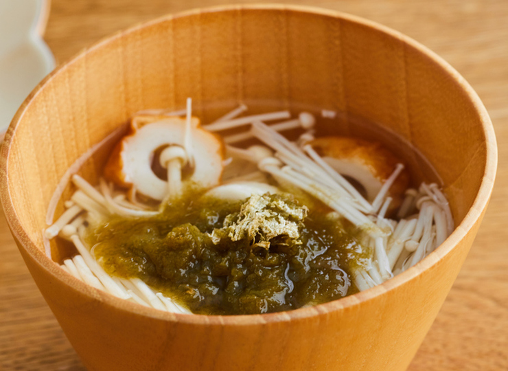ちくわとえのきのとろろ昆布汁