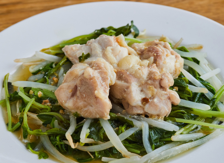 電子レンジで 蒸し鶏の甘みそだれ