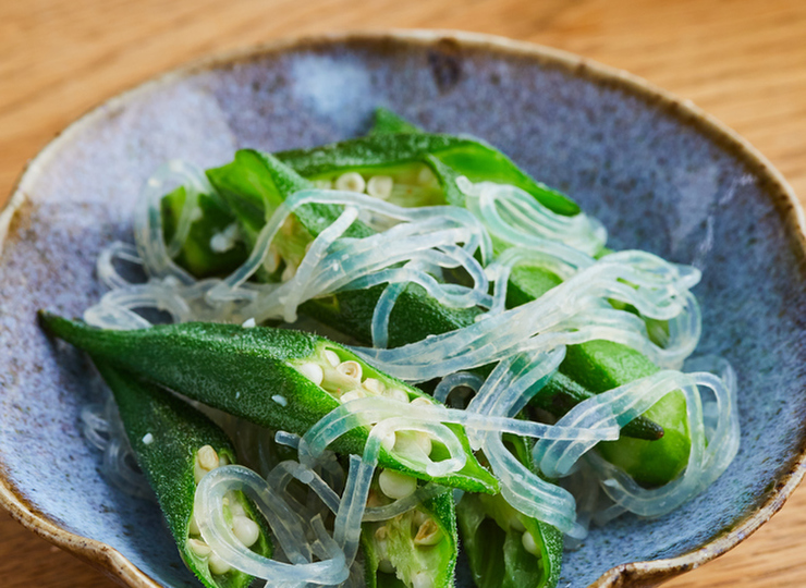 オクラと春雨の塩炒め