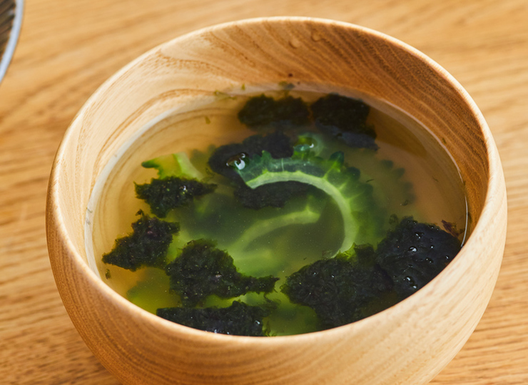 加熱いらず ゴーヤーと海苔の冷やし汁