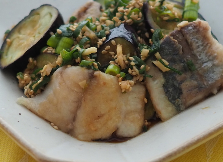 あじとなすの香味ソースがけ
