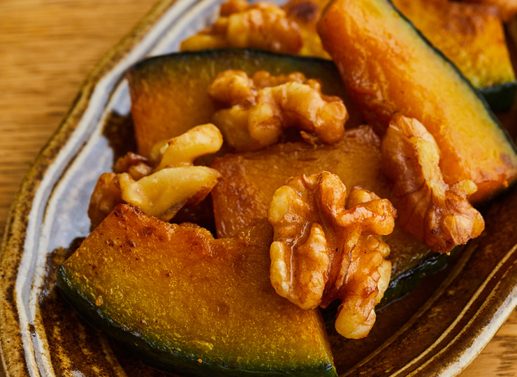 かぼちゃの甘辛くるみ炒め