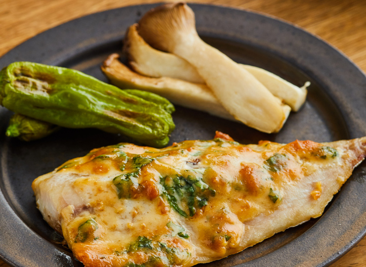 あじの青じそみそマヨ焼き