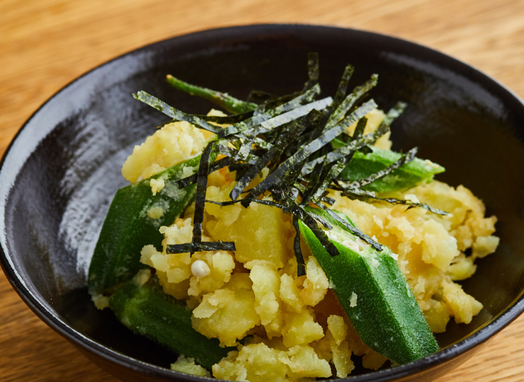オクラと海苔のポテトサラダ