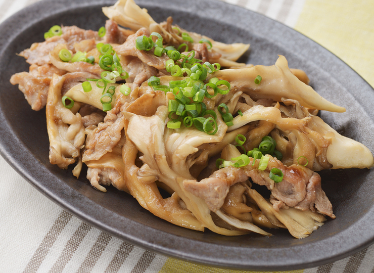 包丁いらず 豚こまと舞茸のぽん酢炒め