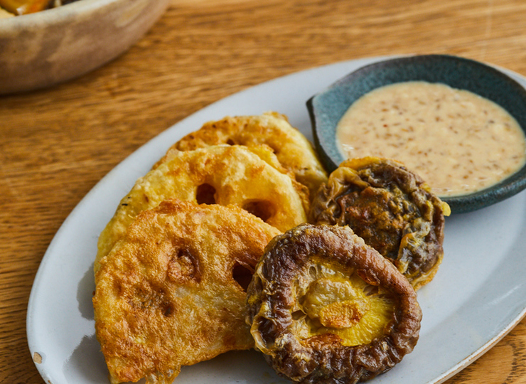 れんこんとしいたけの韓国風お焼き