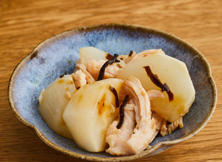かぶとチキンの塩昆布ナムル