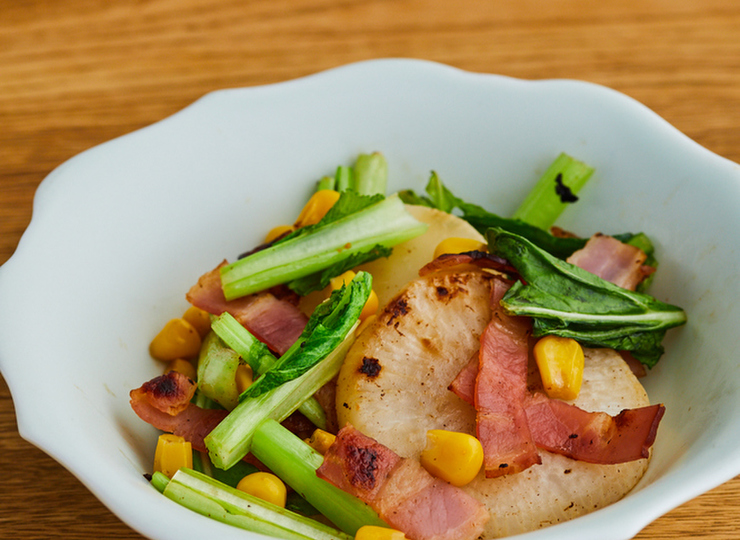 かぶとベーコンのソテー