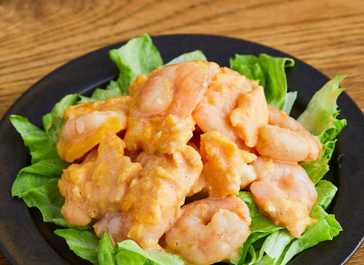 電子レンジで ふわふわ卵のえびマヨ