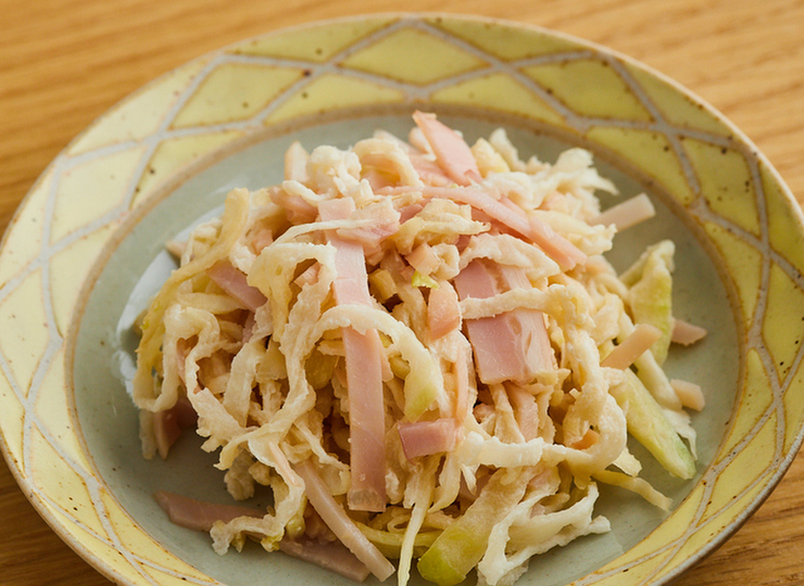 切り干し大根とハムのマヨぽんあえ