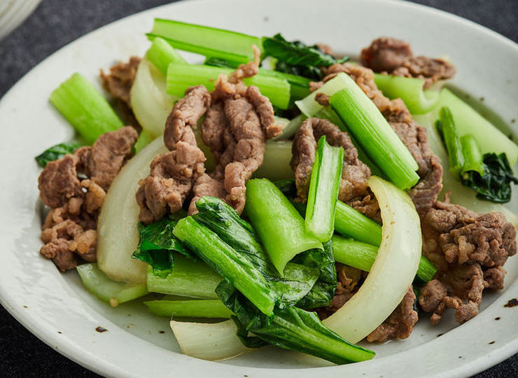 牛肉と小松菜の中華炒め