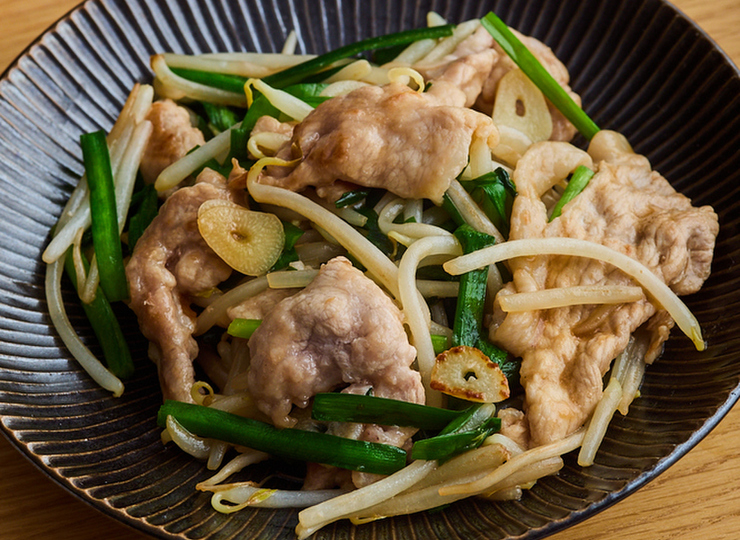 豚にらもやし炒め