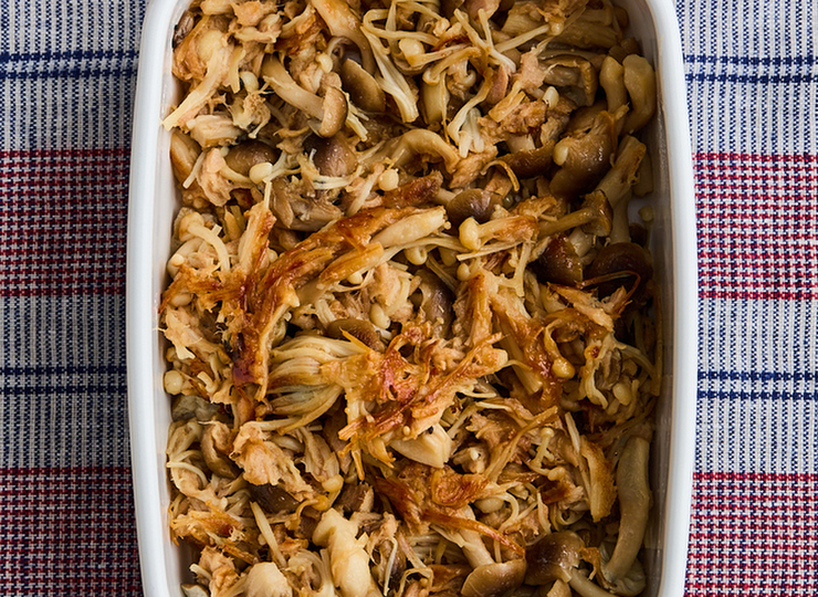 作り置きに きのことツナのガーリック炒め