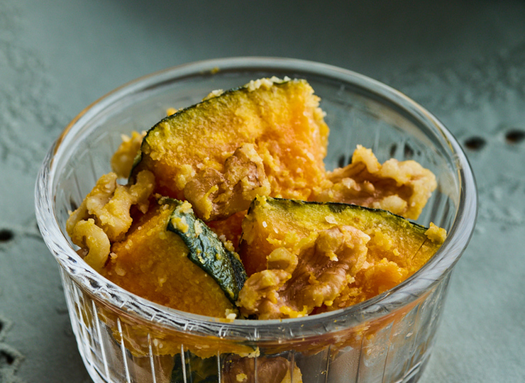 かぼちゃとくるみのチーズあえ