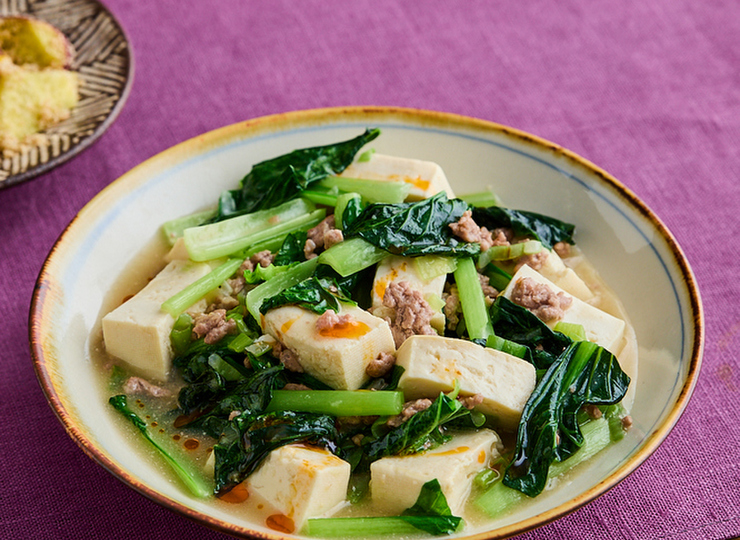 小松菜の麻婆豆腐