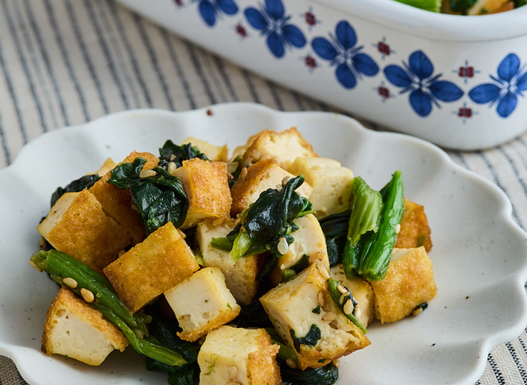 厚揚げとほうれん草のふりかけ