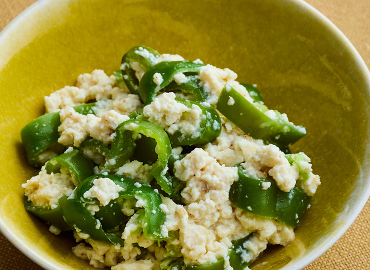 ピーマンの中華風白あえ