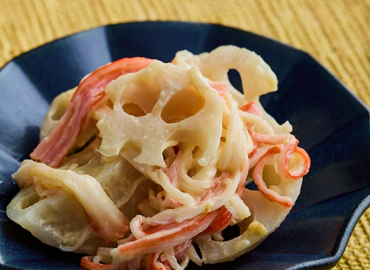 かにかまとれんこんのからしマヨあえ