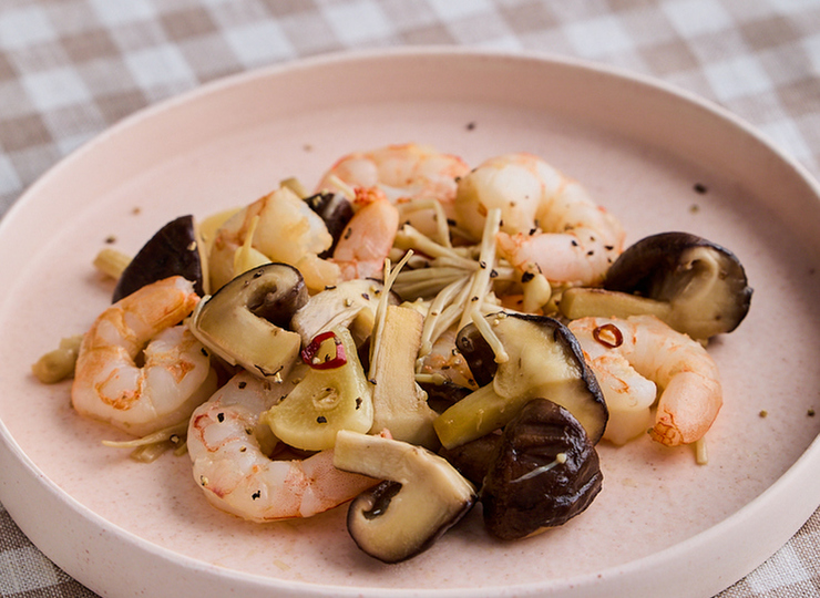 きのこガーリックシュリンプ