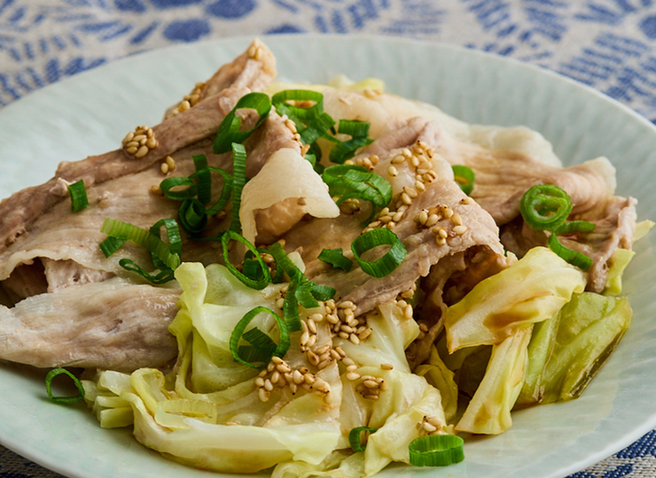 豚肉とキャベツのぽん酢蒸し
