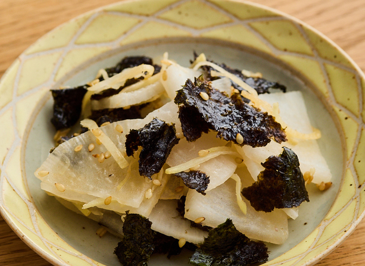 ほぼ塩０ 大根としょうがの海苔炒め
