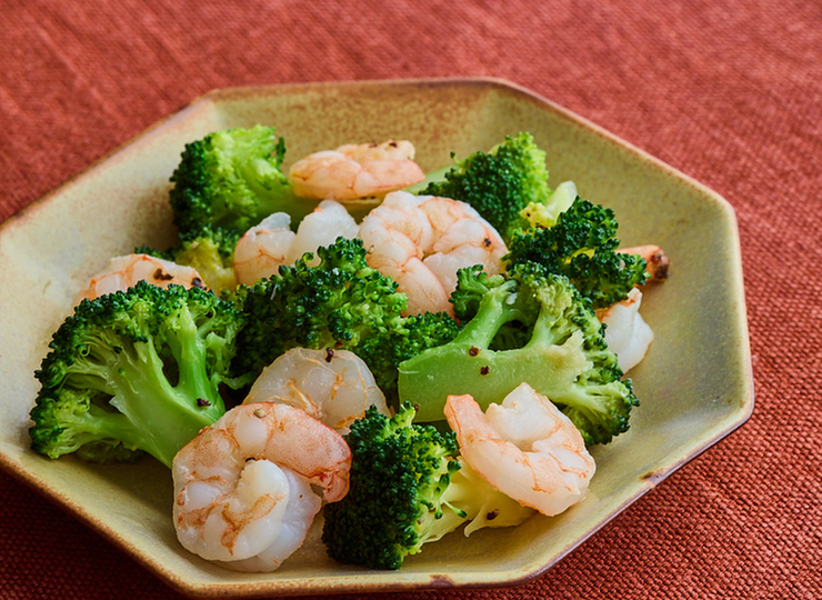 えびとブロッコリーの塩炒め