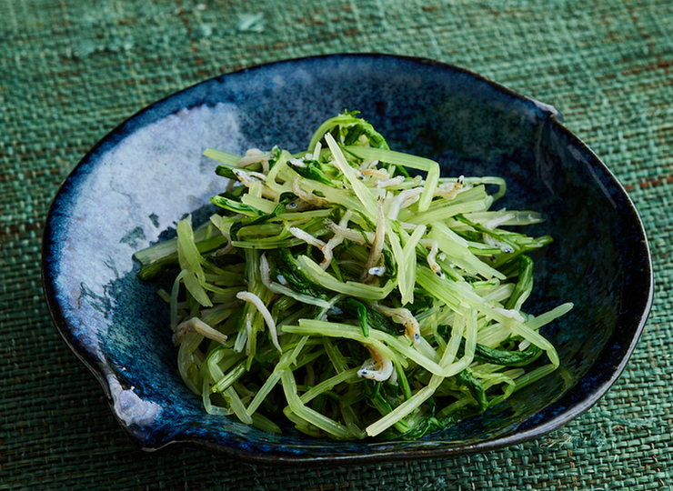 水菜とじゃこの酢の物
