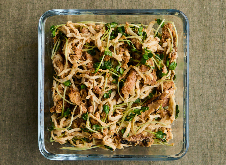 作り置きに さばと切り干し大根のごまマヨあえ