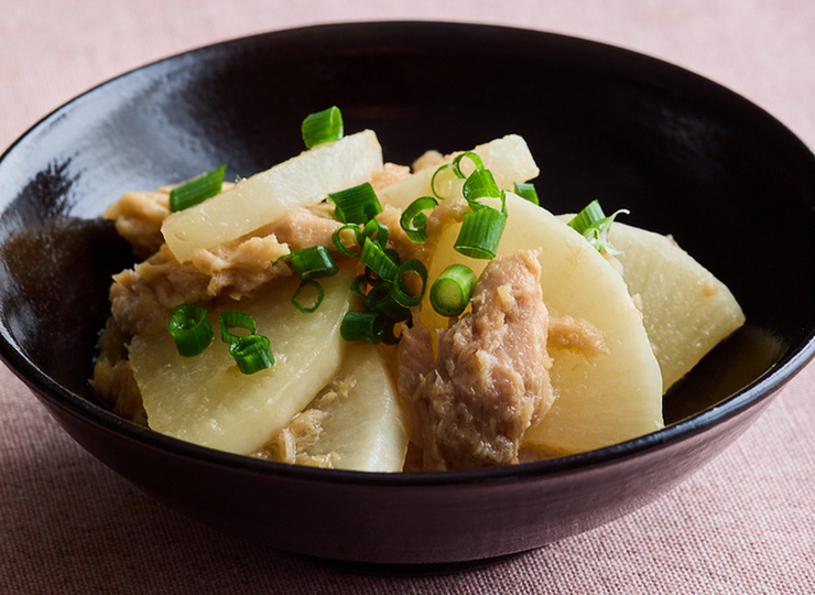 大根とツナのめんつゆ煮
