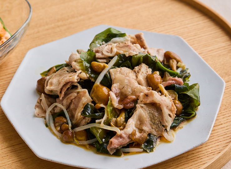 豚肉とわかめの中華蒸し