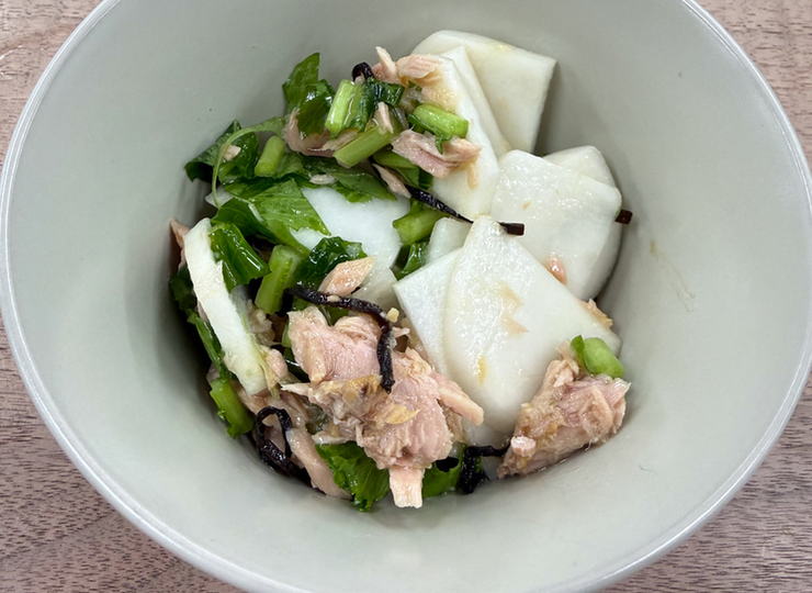 かぶとツナの塩昆布マリネ