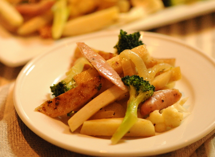 里芋でジャーマンポテト風