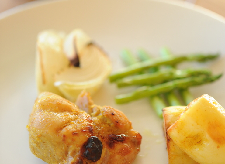 タンドリーポテトとチキン