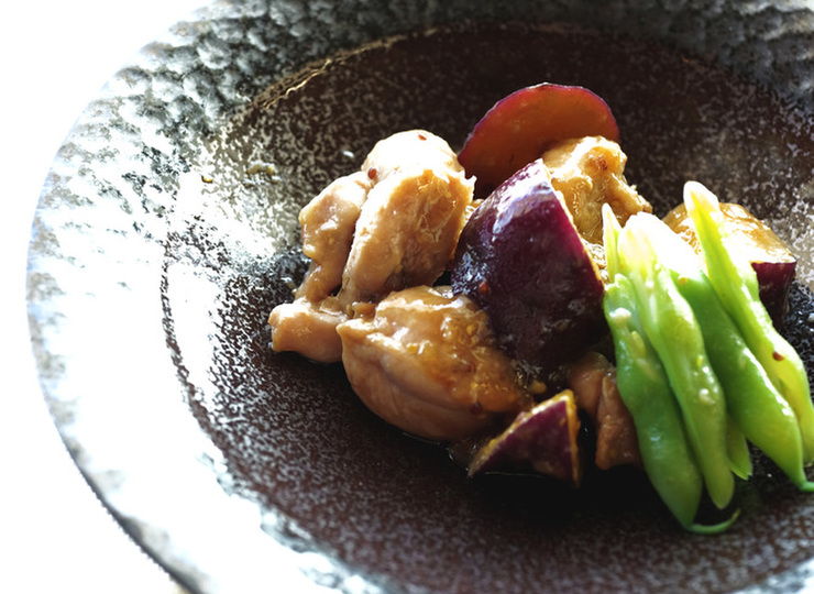 鶏肉とさつま芋の甘辛ハニーマヨ炒め