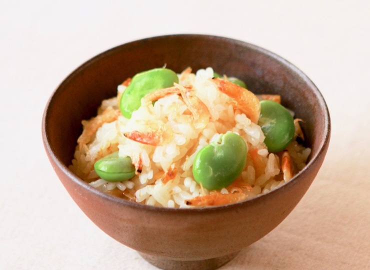 桜海老とそら豆のご飯