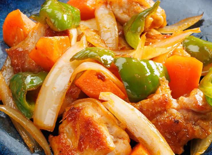 ごろごろ野菜の 揚げないさっぱり酢鶏