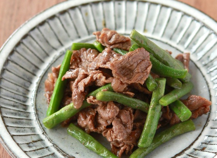 牛肉といんげんの甘辛煮