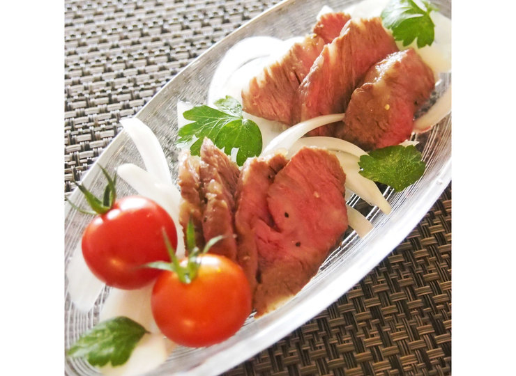レンジで作る 焼かない味付きローストビーフ