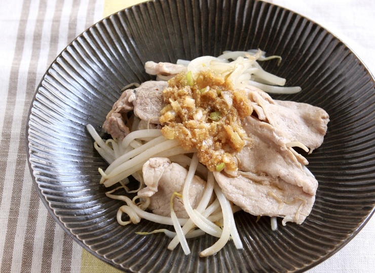 豚肉ともやし炒め ごまネギポン酢がけ