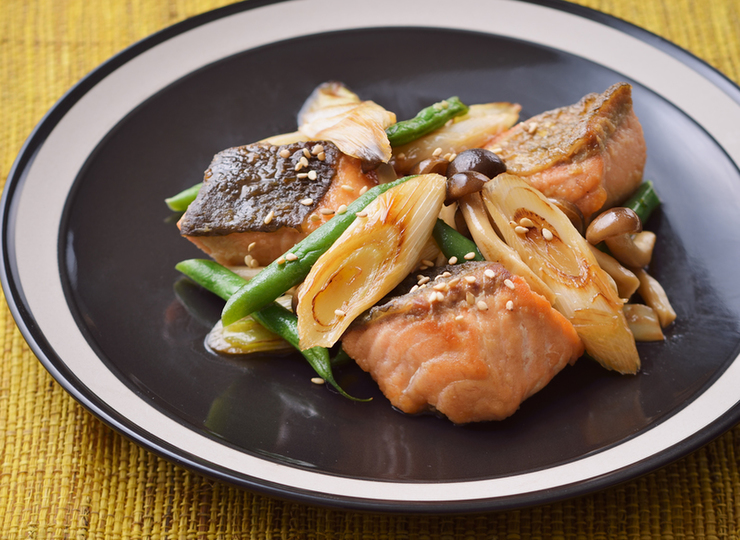 鮭の甘辛炒め
