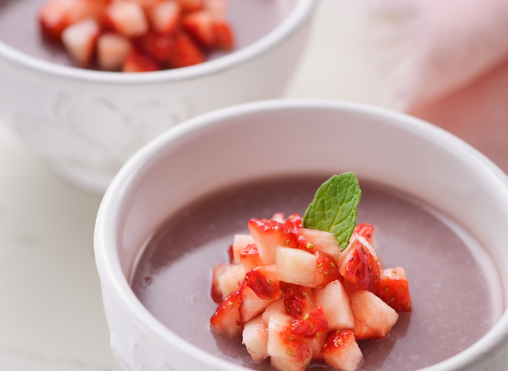 ベリーと甘酒のプリン