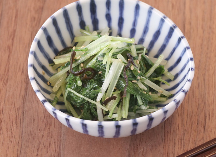 水菜と塩昆布のナムル