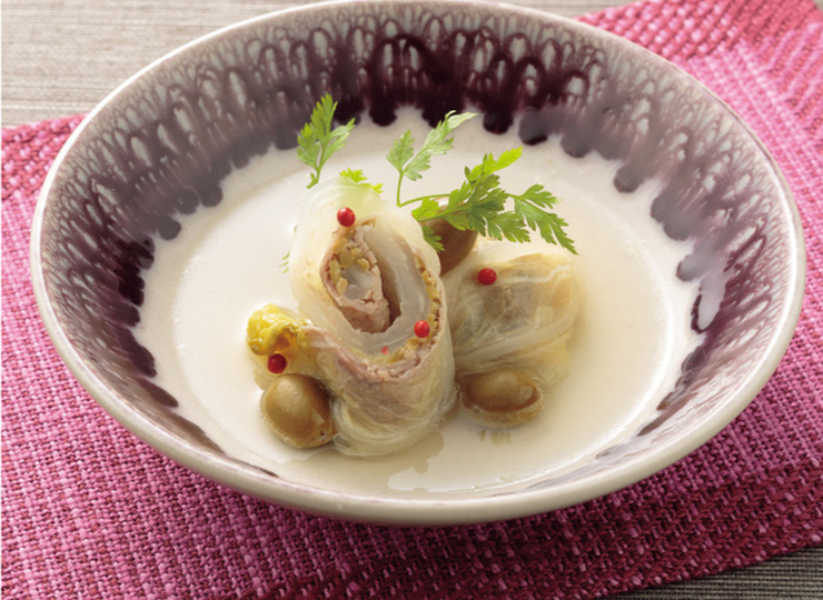 豚肉の白菜ロール　オリーブ煮