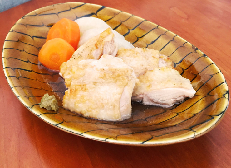 鶏と根菜の含め煮　柚子胡椒ぞえ