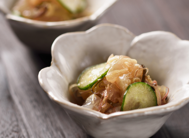 鯛とみょうがの塩昆布和え