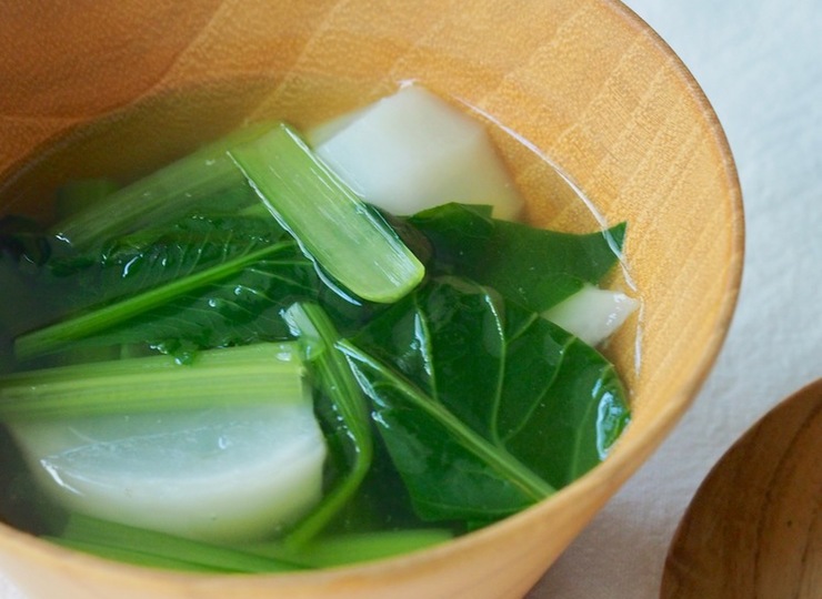 かぶと小松菜のあっさり中華スープ